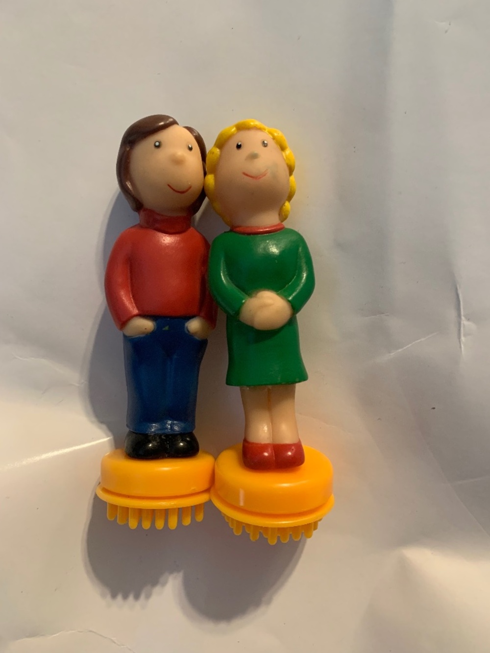 Vintage 1970s Bristle Blocks Family Figures Lot of 2 Battat
